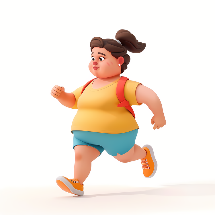 Obesity Woman,Running,Athletic