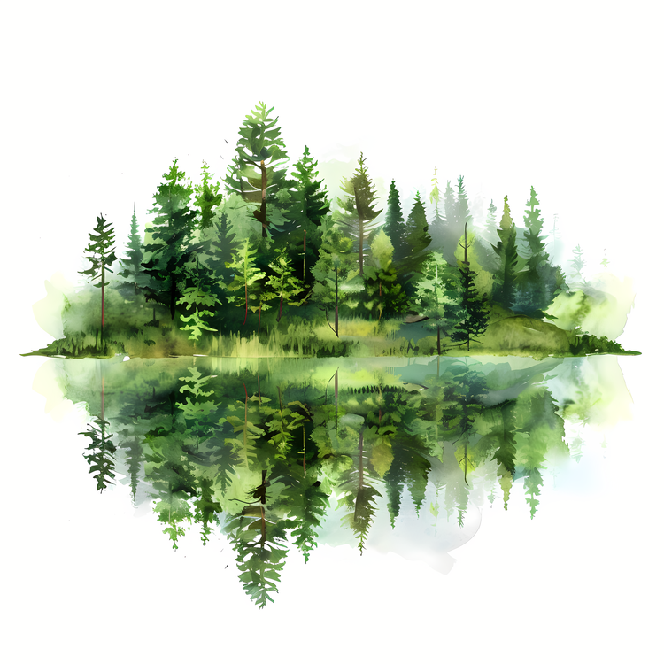 International Day Of Forests,Landscape,Watercolor
