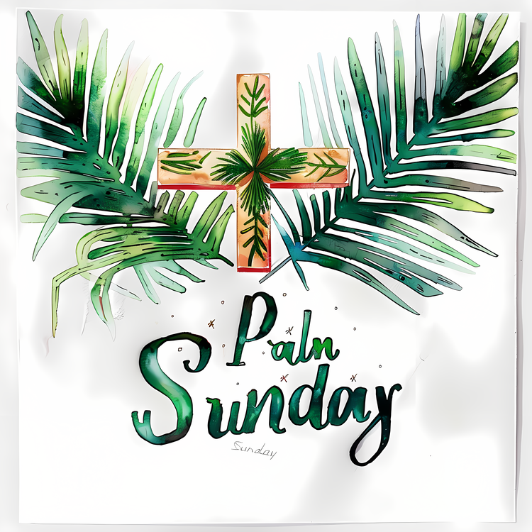 Palm Sunday,Watercolor,Palm Leaves