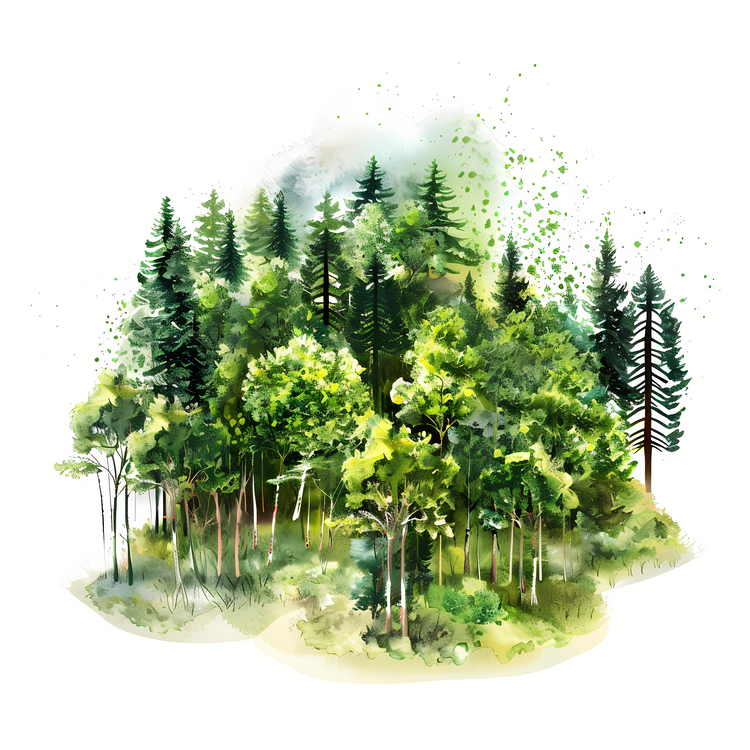 International Day Of Forests,Watercolor,Landscape