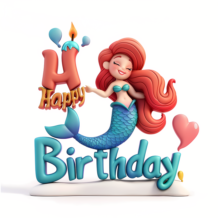 Happy Birthday,Cartoon,Mermaid