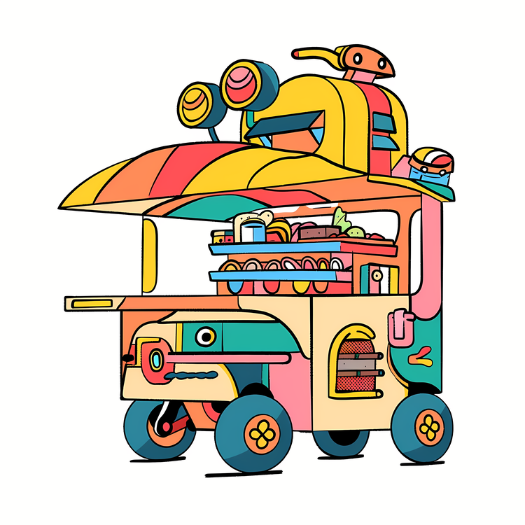 Food Cart,Truck,Cartoon
