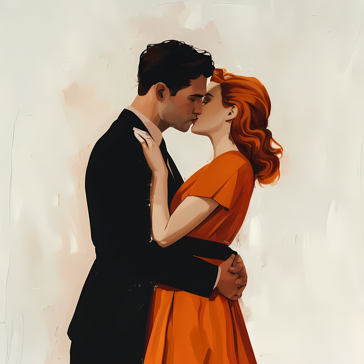 Couple Kissing,Painting,Artwork