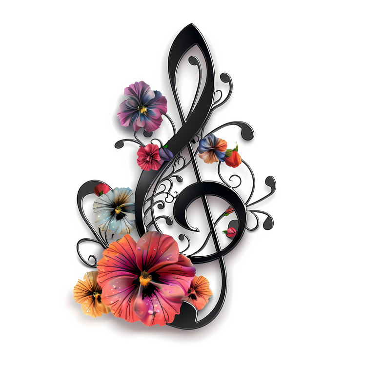 Music Note,Music,Flowers
