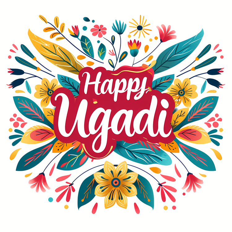 Happy Ugadi,Festive Ugadi Greeting,Colorful Ugadi Wishes