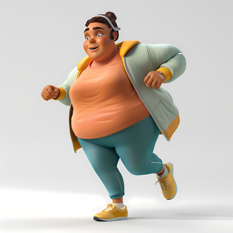 Obesity Woman,Running,Fat