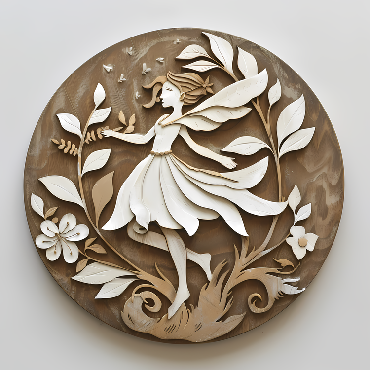 Flower Fairy,Woodcarving,Cutout