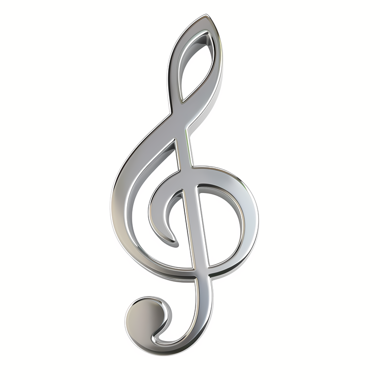Music Note,Silver,Shiny
