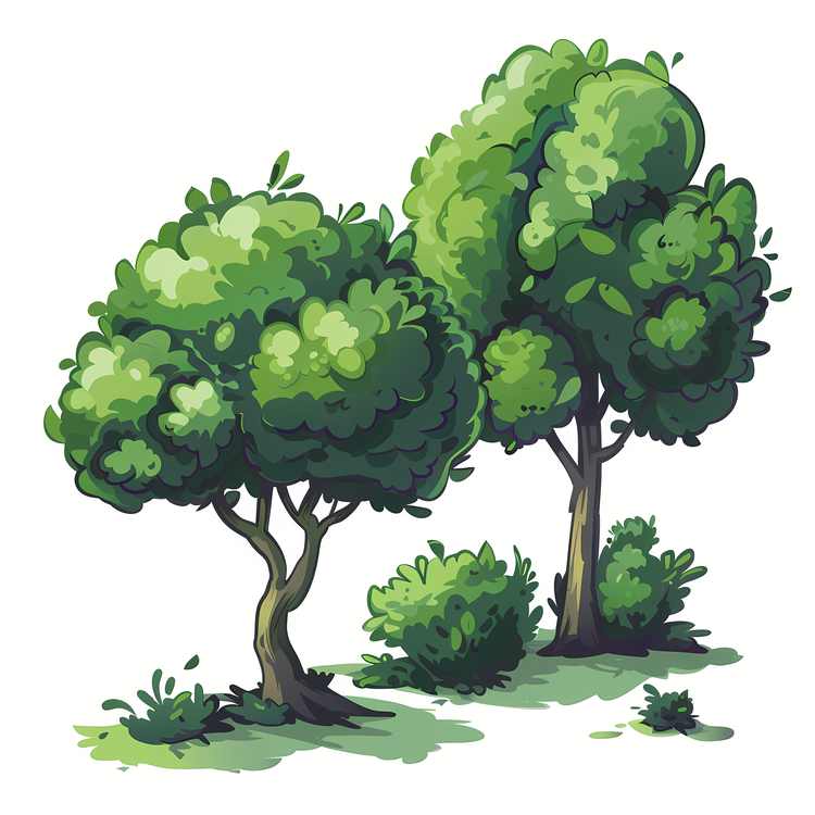 Bushes,Green,Trees