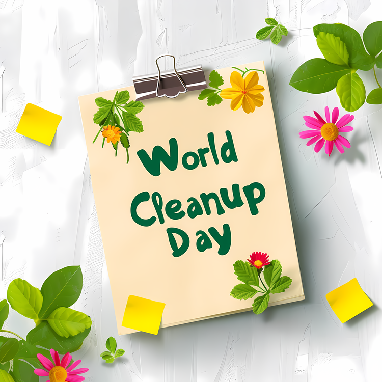 World Cleanup Day,Paper With Notes,Colorful Papers