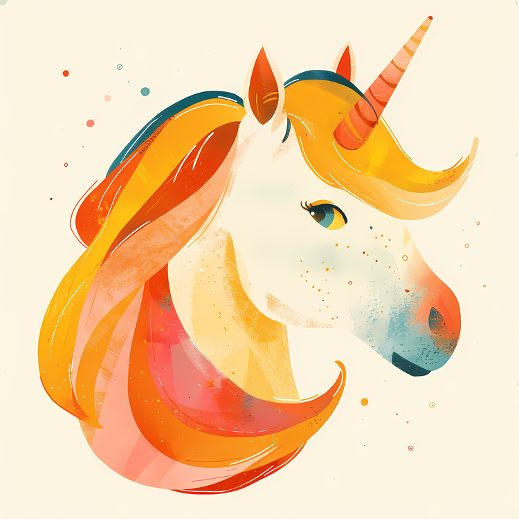 Unicorn,Watercolor,Horses