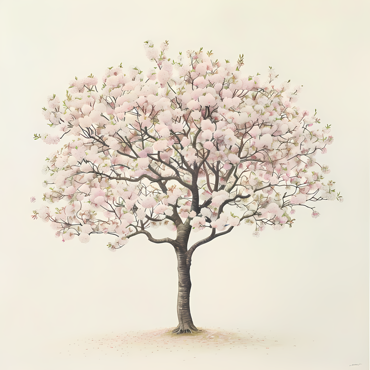 Cherry Blossom Tree,Painting,Flower
