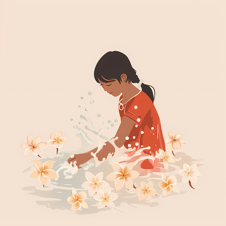 Girl Playing With Water,Girl,Washing Hands