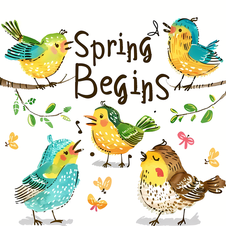 Spring Begins,Bird,Watercolor