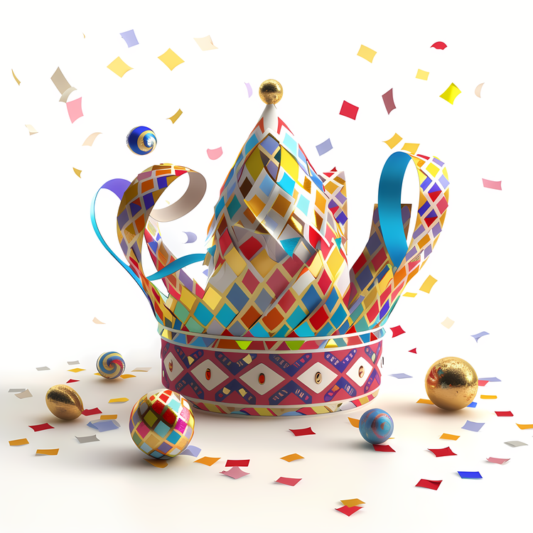 Purim,Colorful Crown,Crown With Ribbon And Tassels