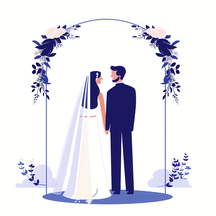 Bride And Groom Under Wedding Arch,Wedding,Bride