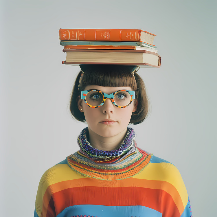 Young Woman With Book,Colorful,Creative