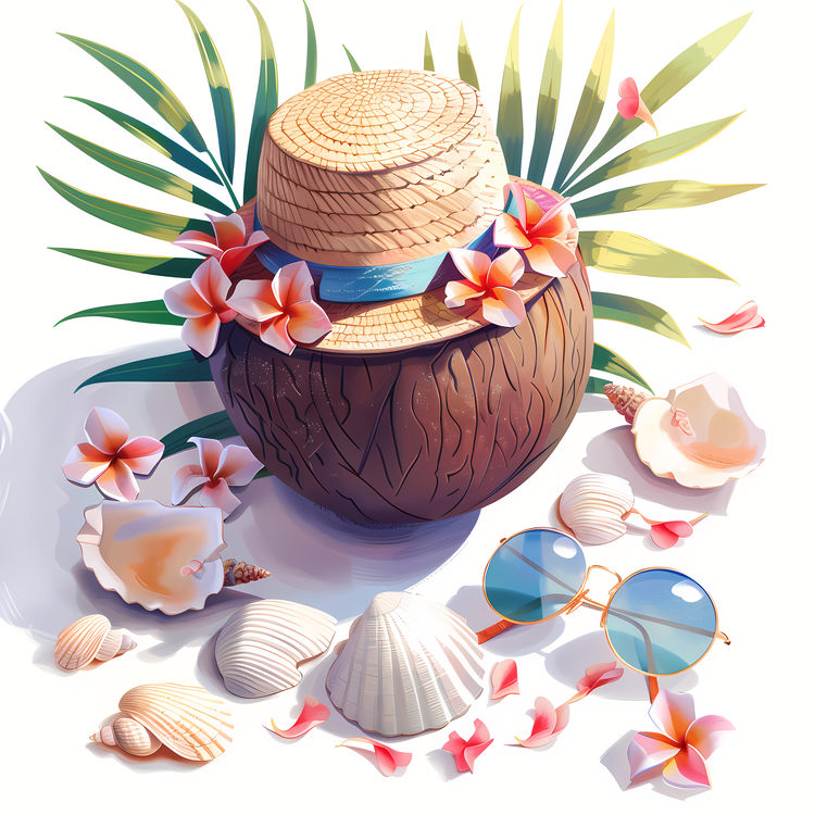 Coconut Summer,Coconut Shell,Seashells