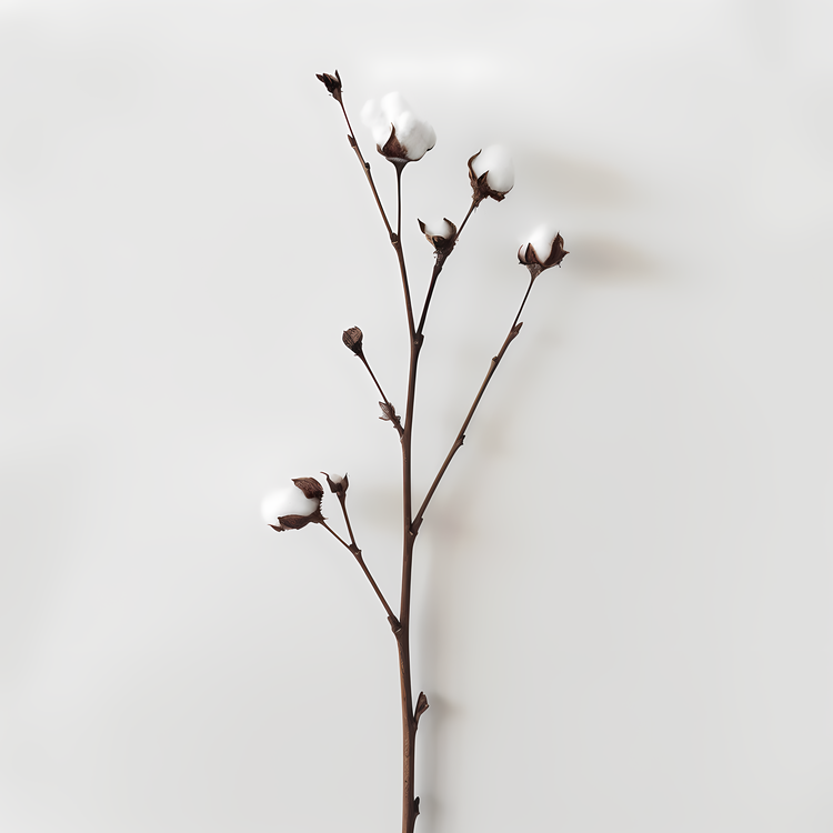 Fluffy Cotton Twig,Cotton,Flower