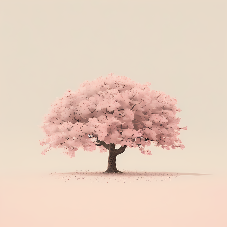Cherry Blossom Tree,Pink Tree,Blurred Background