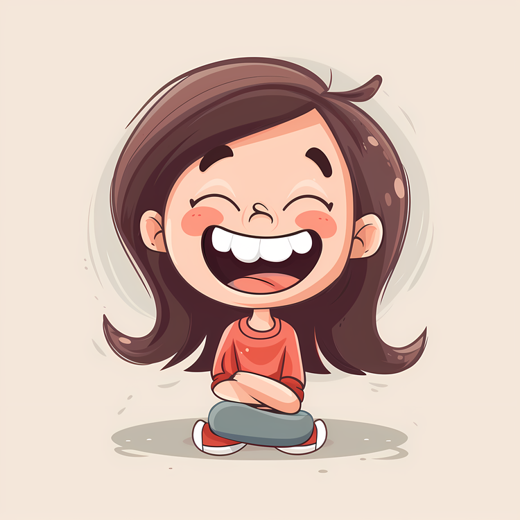 Lets Laugh Day,Cartoon Girl,Laughing