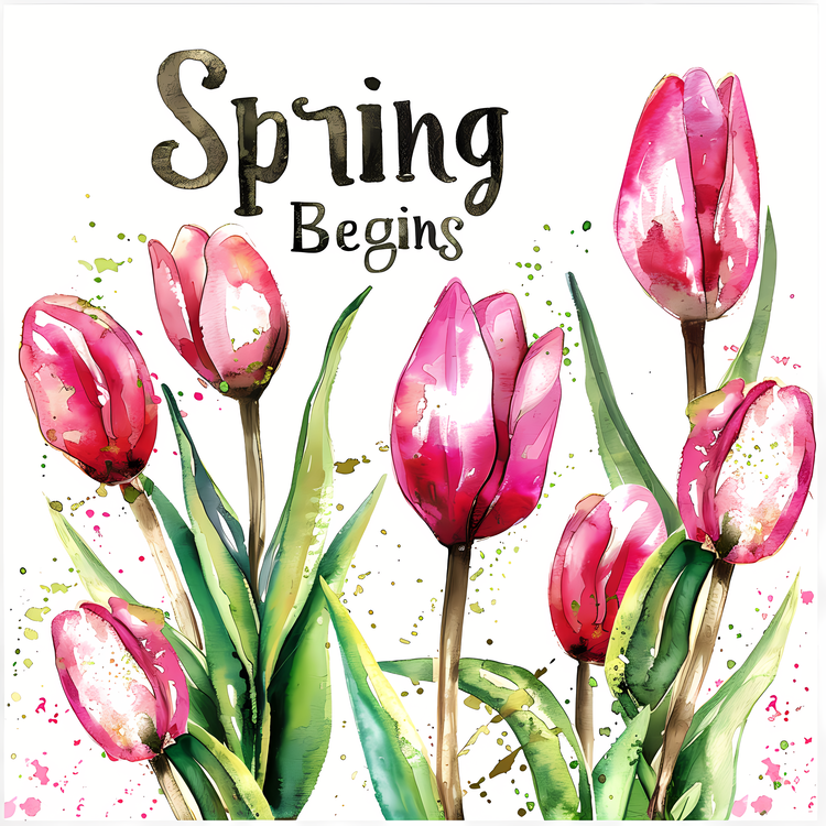 Spring Begins,Spring,Watercolor
