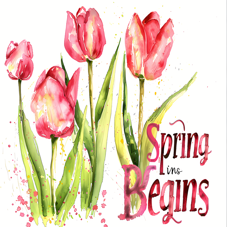 Spring Begins,Spring Flowers,Watercolor