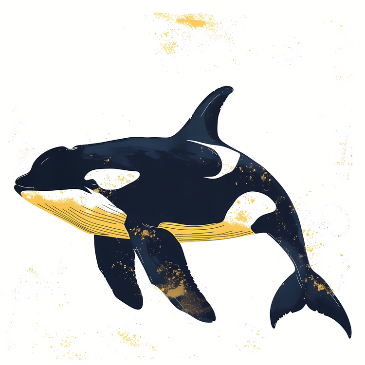 Killer Whale,Black And Yellow,Orca