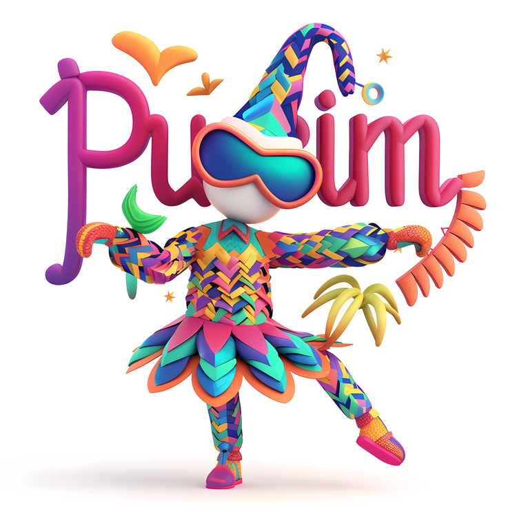 Purim,Pixel Art,3d Rendering