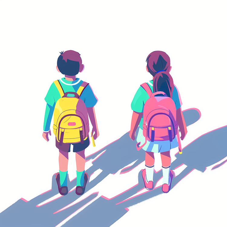 Students With Backpack,Children,Backpacks