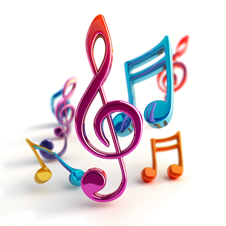 Music Note,For   3d Illustration,Colorful
