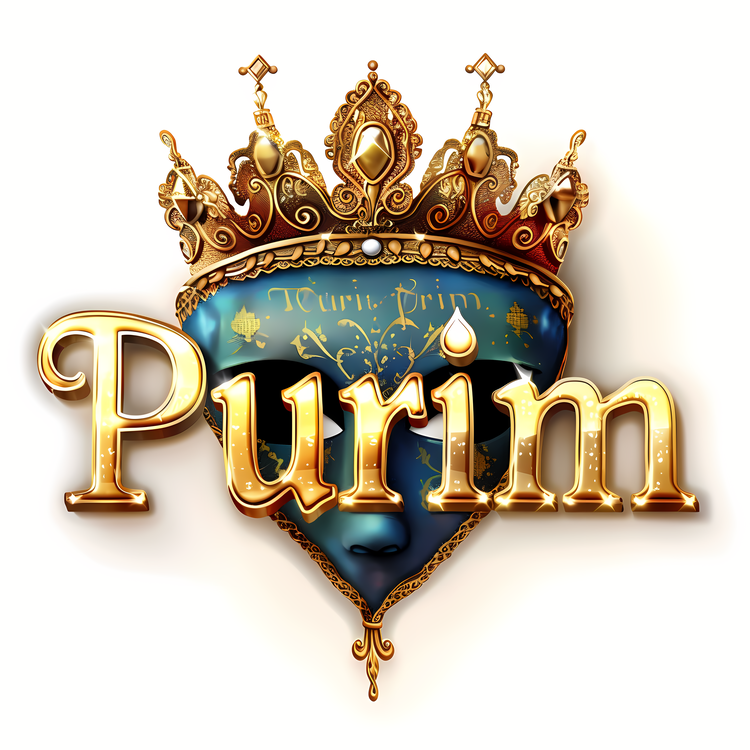 Purim,Crown,Crown With Blue Background