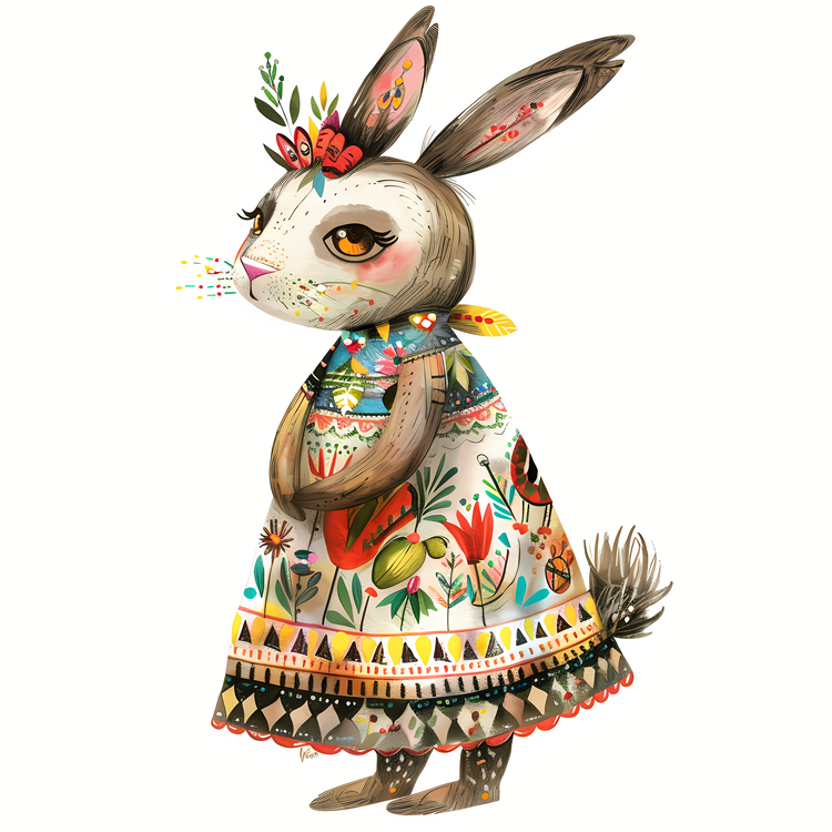 Easter Bunny,Rabbit,Dressed In A Festive Outfit