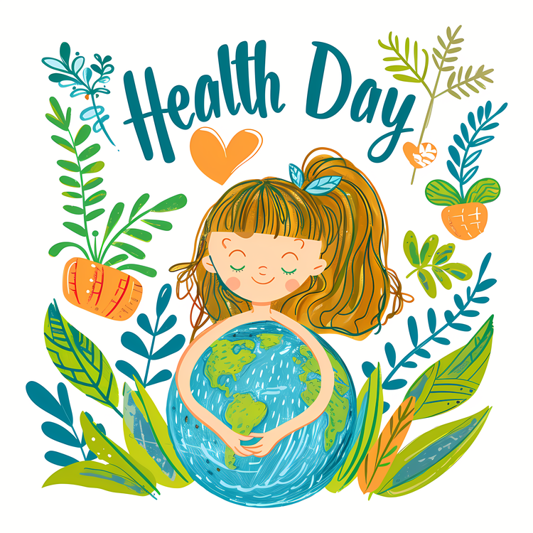 World Health Day,Health Day,Girl Holding Earth