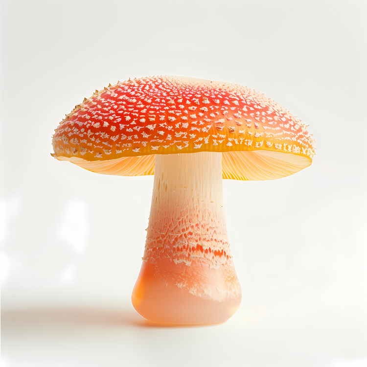 Common Mushroom,Red Mushroom,White Background