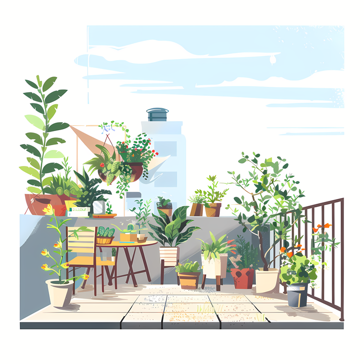 House,Balcony,Plants