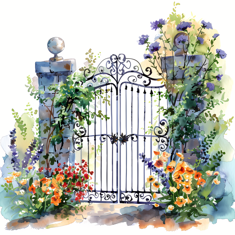 Garden Gate,Flowers,Gate