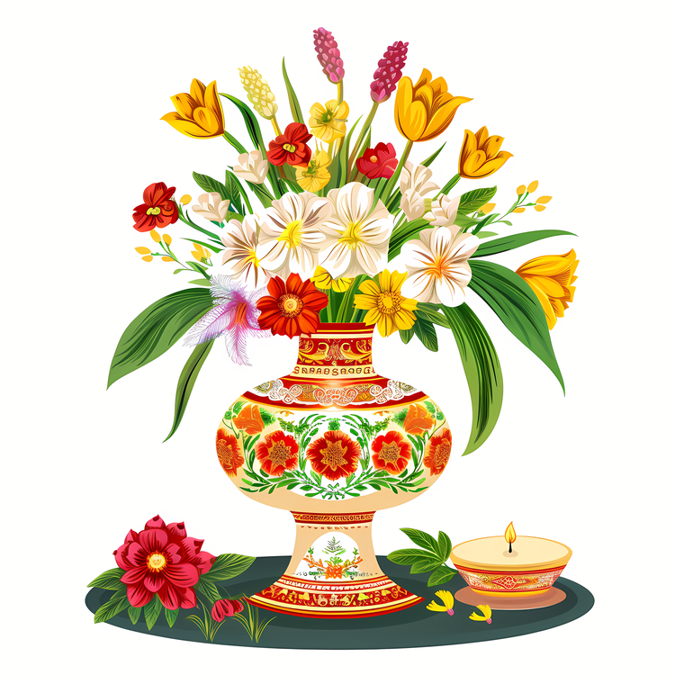 International Nowruz Day,Floral Bouquet,Vase