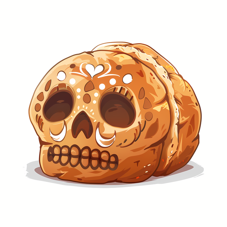 Pan De Muerto,Cartoon,Skull