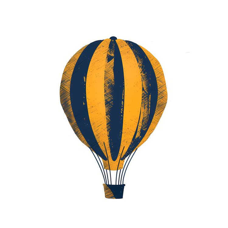 Hot Air Balloon,Yellow And Blue Striped,Aircraft