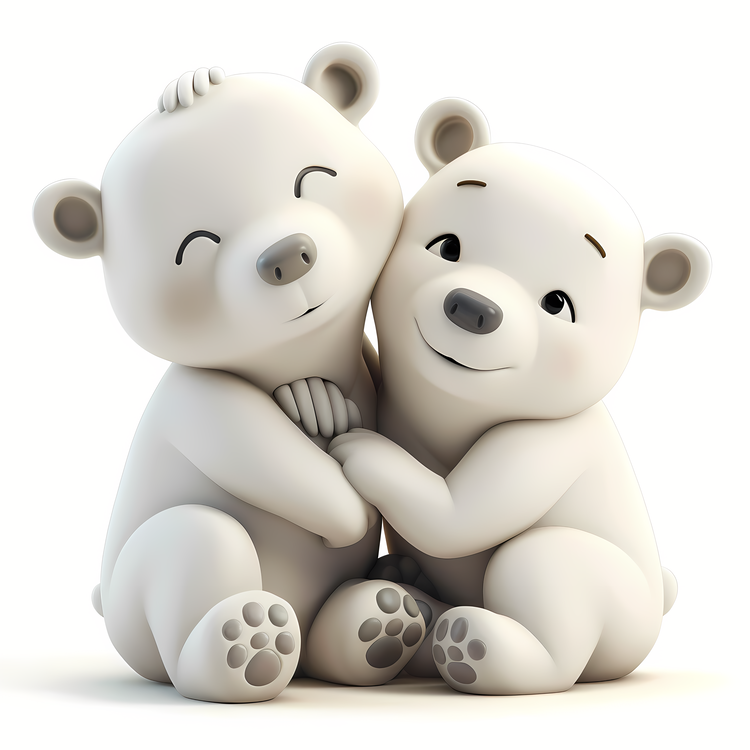 International Polar Bear Day,2d Bear Hug,Love Bear Embrace
