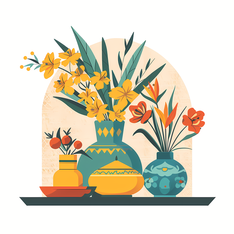 International Nowruz Day,Floral,Vase