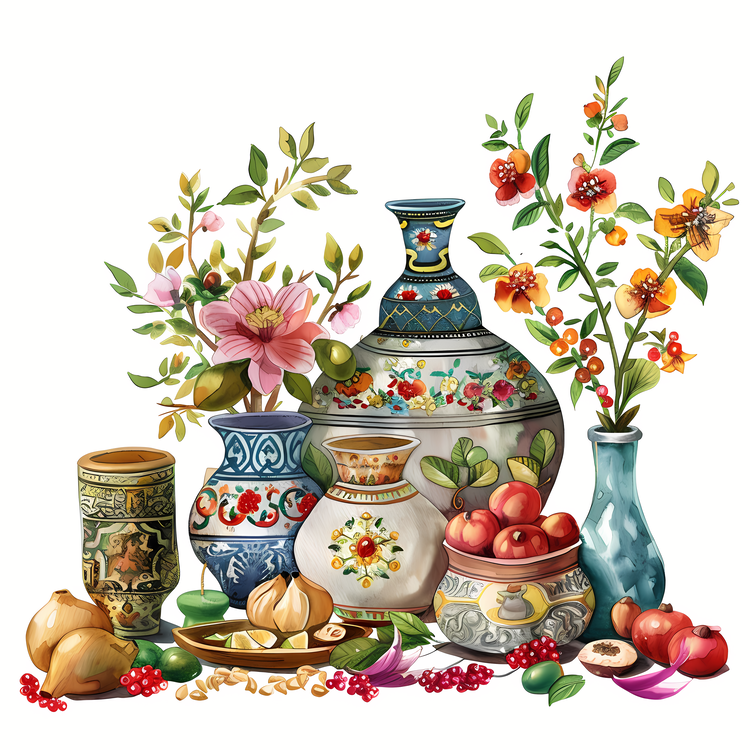 International Nowruz Day,Colorful,Ceramic Vases