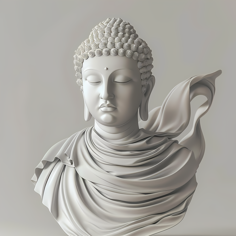 Buddha,Buddha Statue,White Marble Sculpture