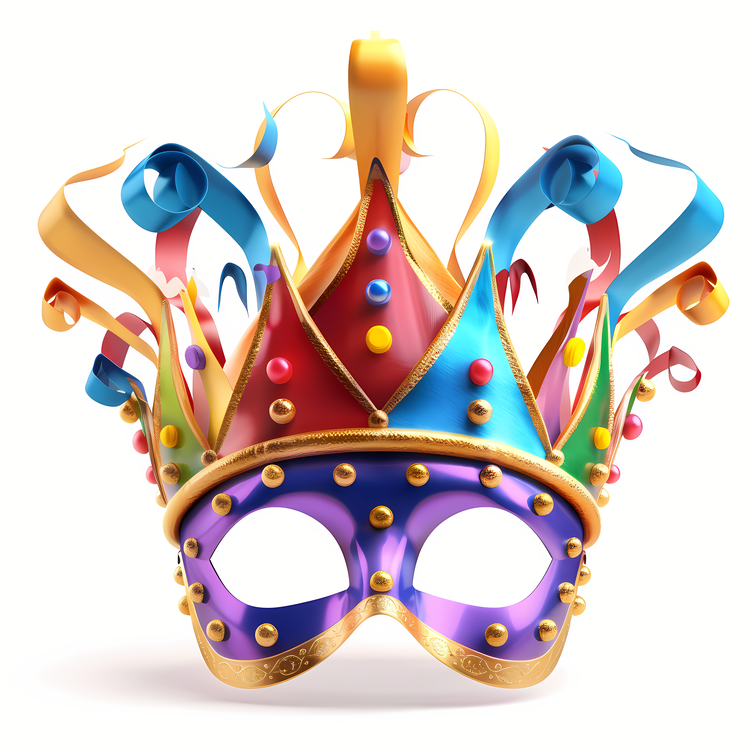 Purim,Colorful Mardi Gras Mask,Mask With Feathers And Bows