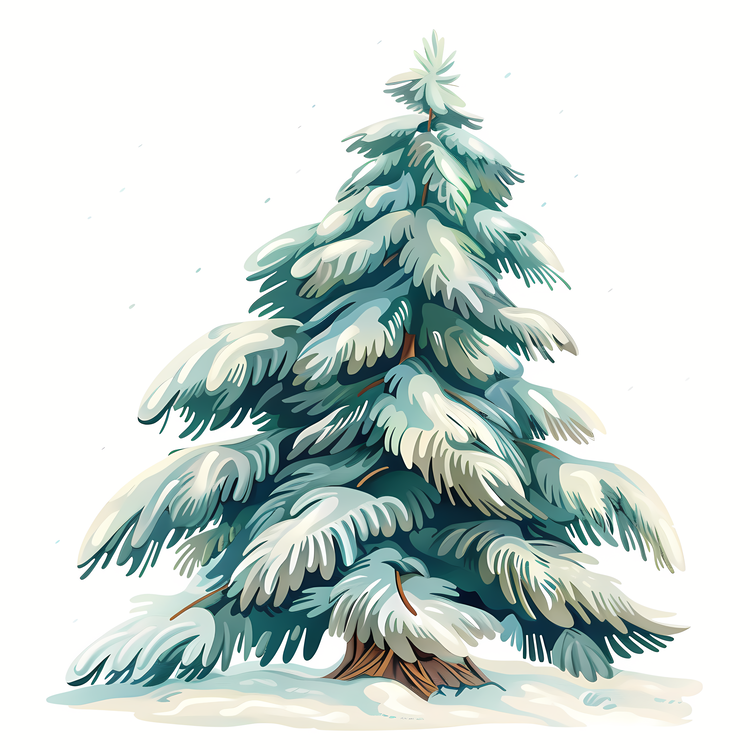 Fir Tree,Sleigh,Snowy Landscape