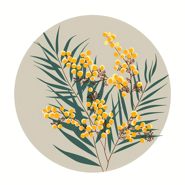 Mimosa Flowers,Floral Bouquet,Wattle Tree Blossom