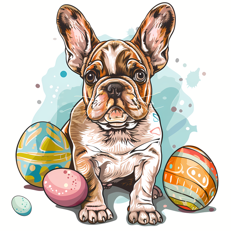 Easter Themed Pet,French Bulldog,Easter Eggs