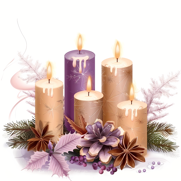 Christmas Candles,Wreath,Holiday Decoration