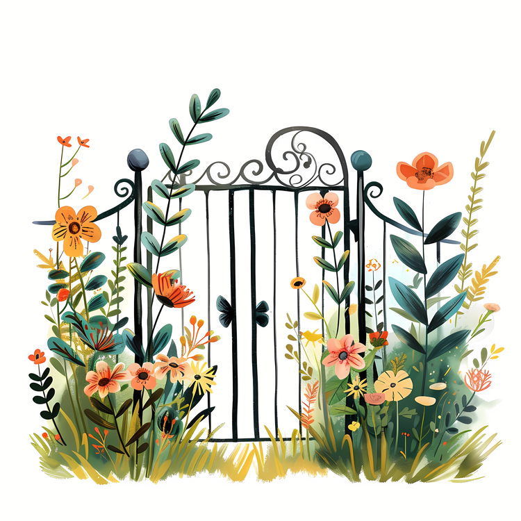 Spring Garden Gate,Garden Gate,Flower Garden